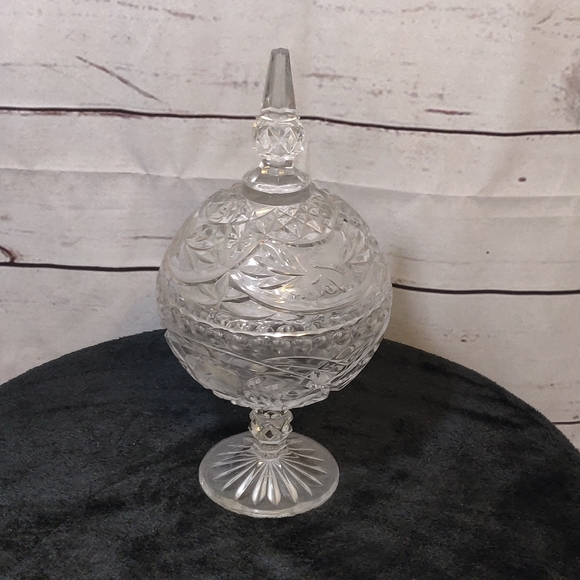 *SALE* Lead Crystal Round Candy Dish with Lid